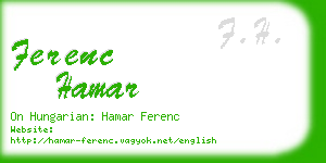 ferenc hamar business card